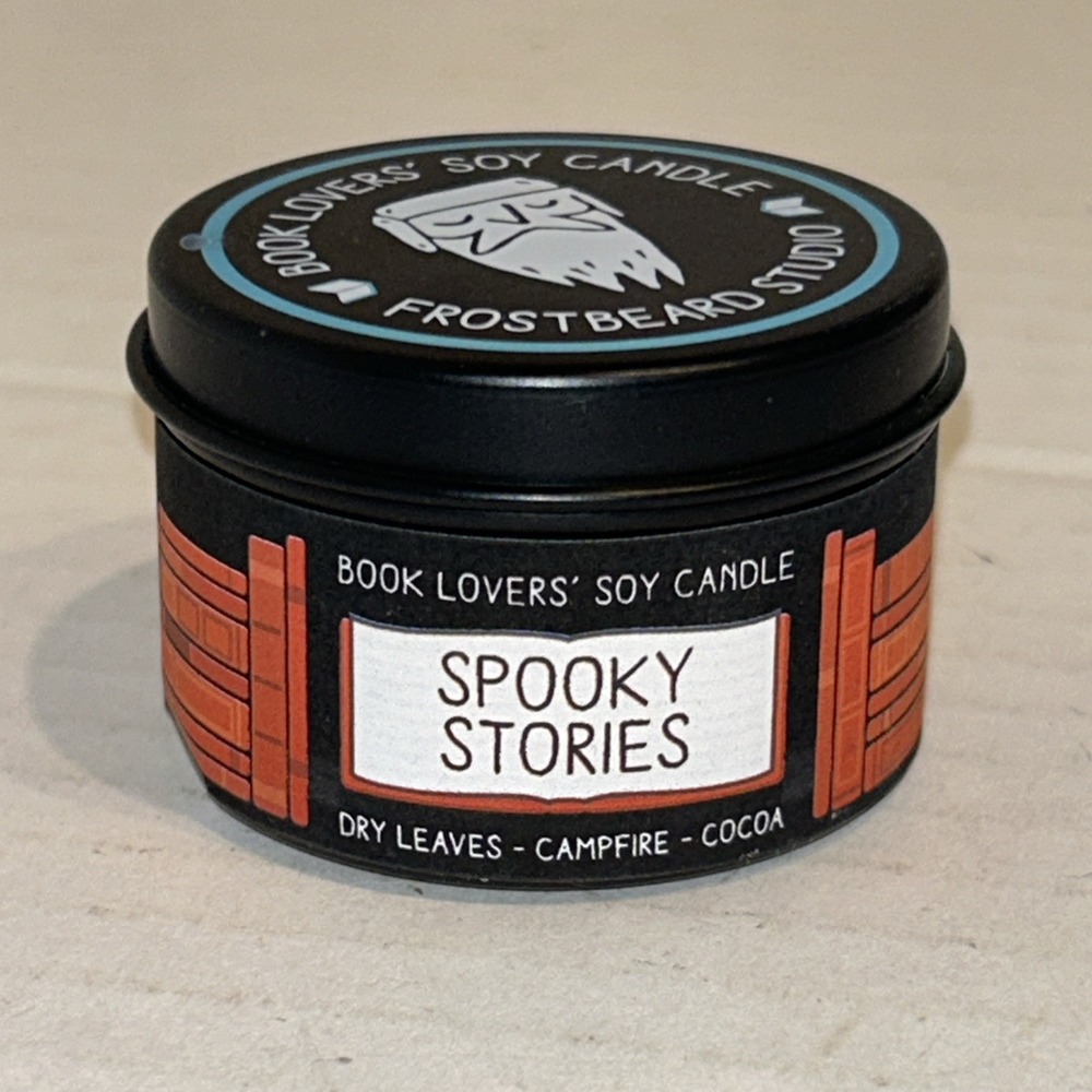 Frostbeard Studios‎ Book Candle "Spooky Stories" Halloween Fall Fire New A2